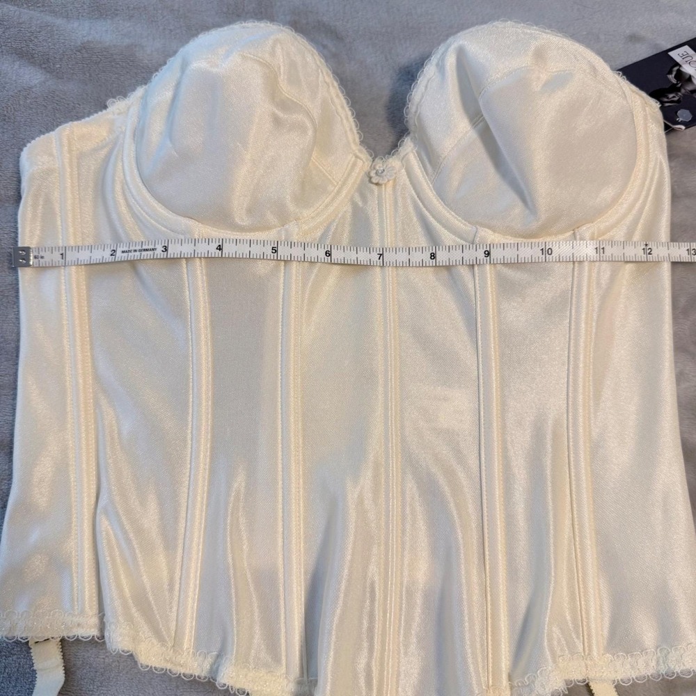 Dominique Rachelle 7750 Bustier 34A Ivory Bridal Corset Bra Garters NWT - Picture 7 of 12
